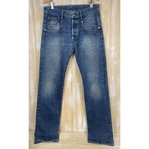 Vintage Y2K E-Play Men's Blue Denim Jeans Sz 34 Button-Fly Made In Italy *Read